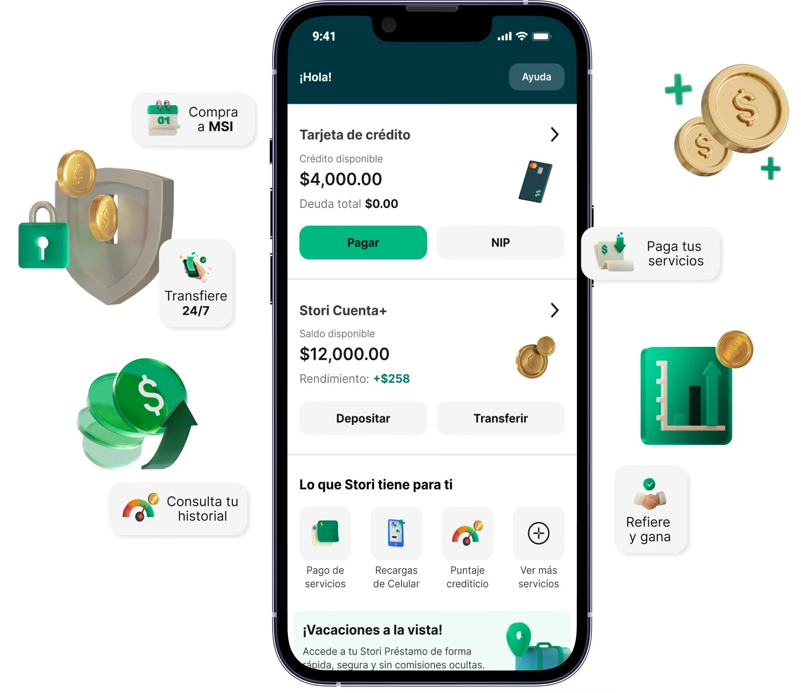 Stori Tarjeta de credito con aprobacion garantizada Vista de la Aplicación - CASTelecom