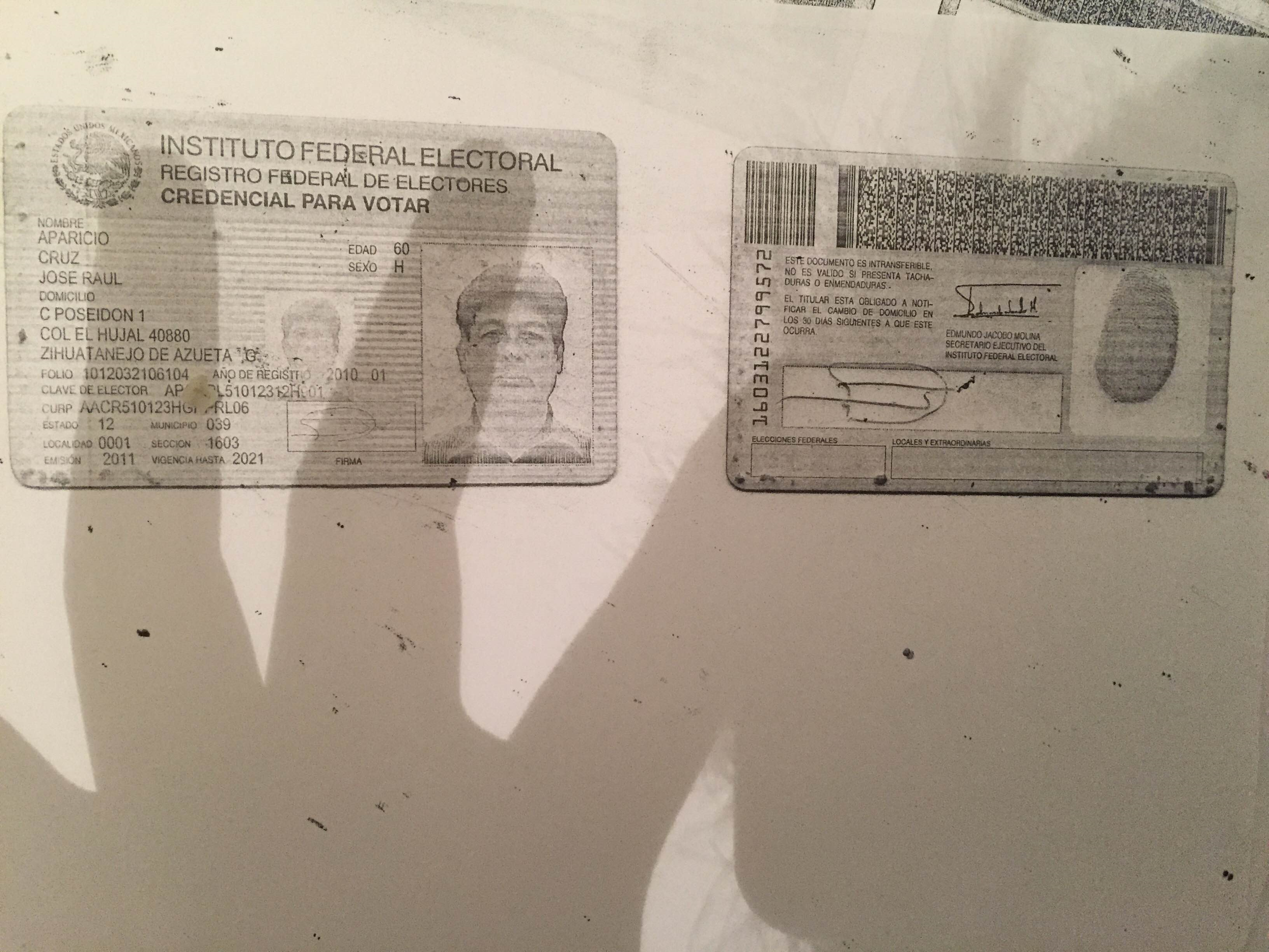 Estafador: JOSE RAUL APARICIO CRUZ IFE CFE