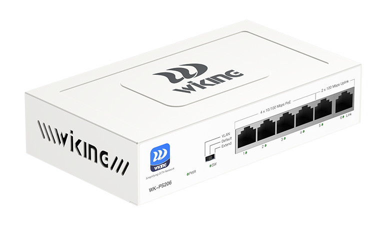 WK-PS206 Wiking Switch PoE No Administrable con Precio Optimizado para CCTV, VoIP y Switching de 4 y 2 UPlink RJ45 - CASTelecom