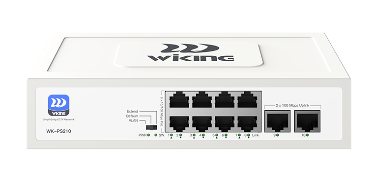 WK-PS206 Wiking Switch PoE No Administrable con Precio Optimizado para CCTV, VoIP y Switching de 4 y 2 UPlink RJ45 - CASTelecom