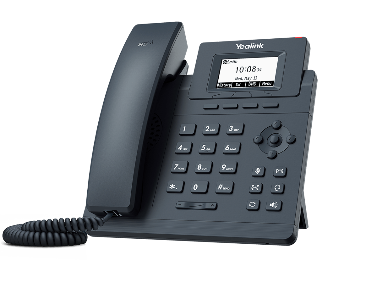 Yealink T30P Teléfono IP SIP Empresarial con 1 Línea SIP, Conferencia de hasta 5 Participantes, Pantalla LCD gráfica de 2.3 pulgadas 132x64 píxeles, Doble Puerto Ethernet 10/100 Mbps con PoE, Tecnología de filtrado de ruido inteligente, Compatibilidad con auriculares inalámbricos EHS35 - CASTelecom