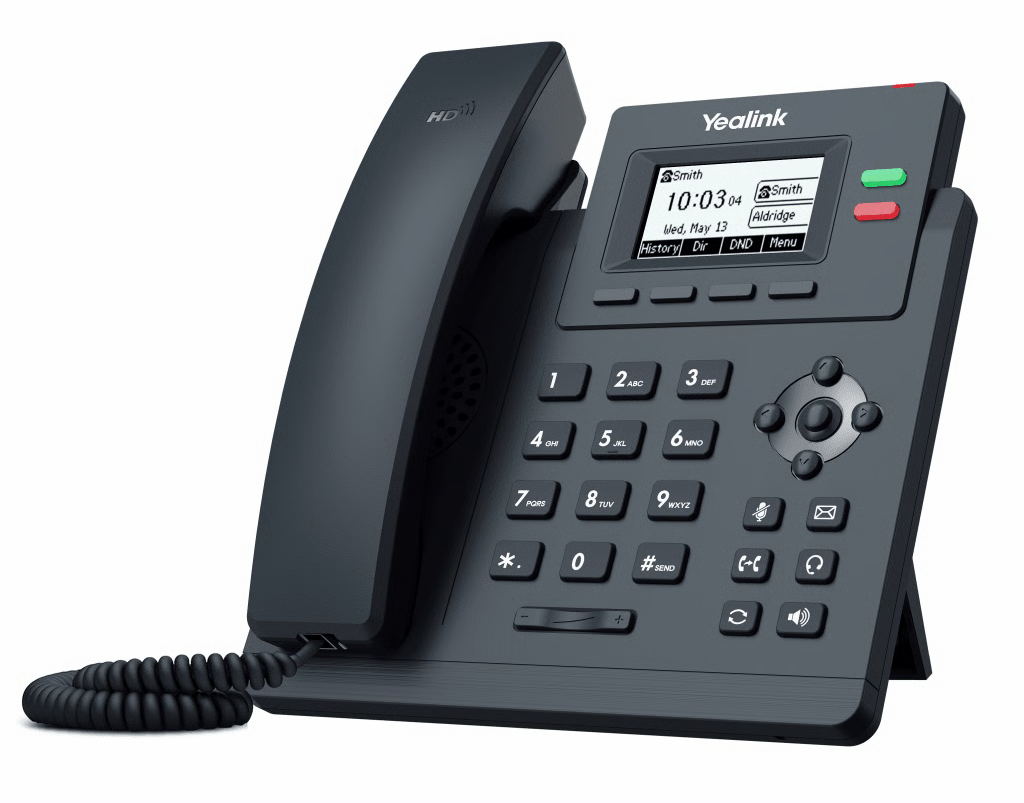 Yealink T31P Teléfono IP SIP Empresarial HD con 2 Líneas SIP, Conferencia de hasta 5 Participantes, Pantalla LCD gráfica de 2.3 pulgadas 132x64 píxeles, Doble Puerto Ethernet 10/100 Mbps con PoE, Tecnología de filtrado de ruido inteligente, Compatibilidad con auriculares inalámbricos EHS35 - CASTelecom